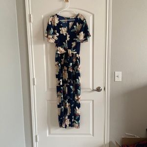 WIDE LEG FLORAL JUMPSUIT